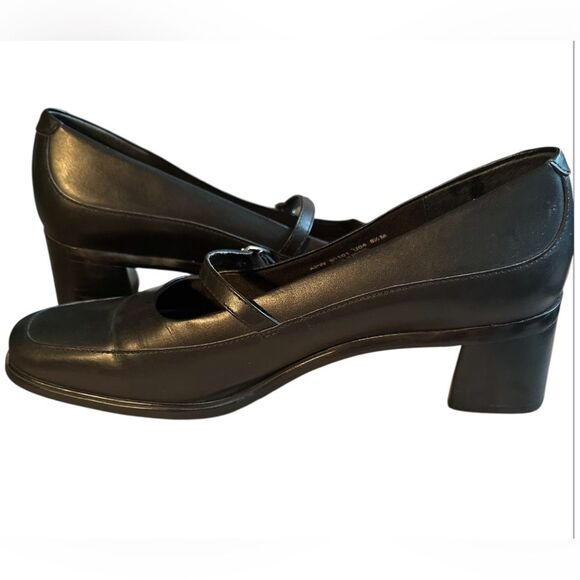 ROCKPORT Womens Black Leather Mary JaneChunky Block Heel Pumps. Size 8.5. EUC - Picture 6 of 8